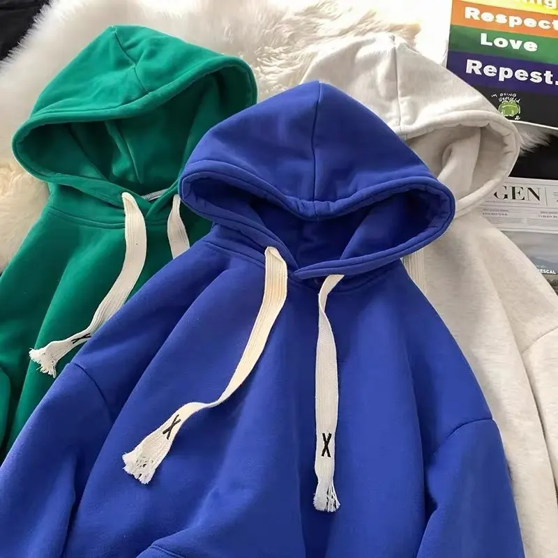 

Men Hoodies Pullover Sweatshirts Hooded Solid Long Sleeve Sweatshirt Pockets Spliced Casual Spring Loose Fit 2025 Sports