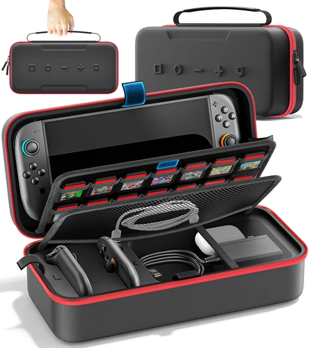 Para Switch 2 & Switch Original & Switch OLED bolsa de almacenamiento grande antiarañazos Estuche de transporte de viaje impermeable para N-Switch 2
