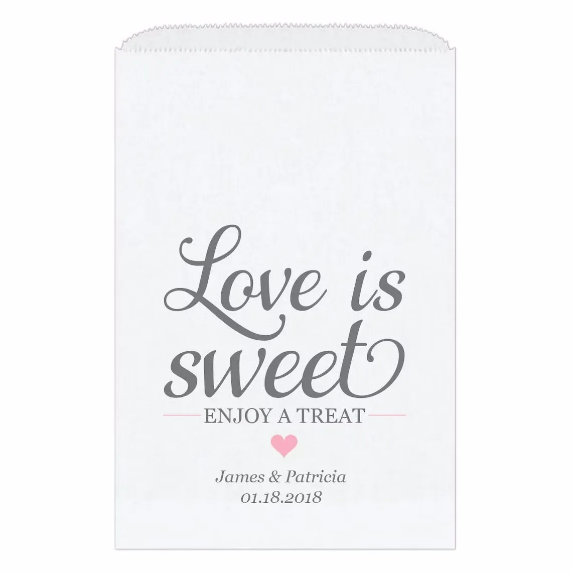 Love is sweet bags - Love is sweet take a treat bag - Wedding candy bar bags - Bridal shower candy bags