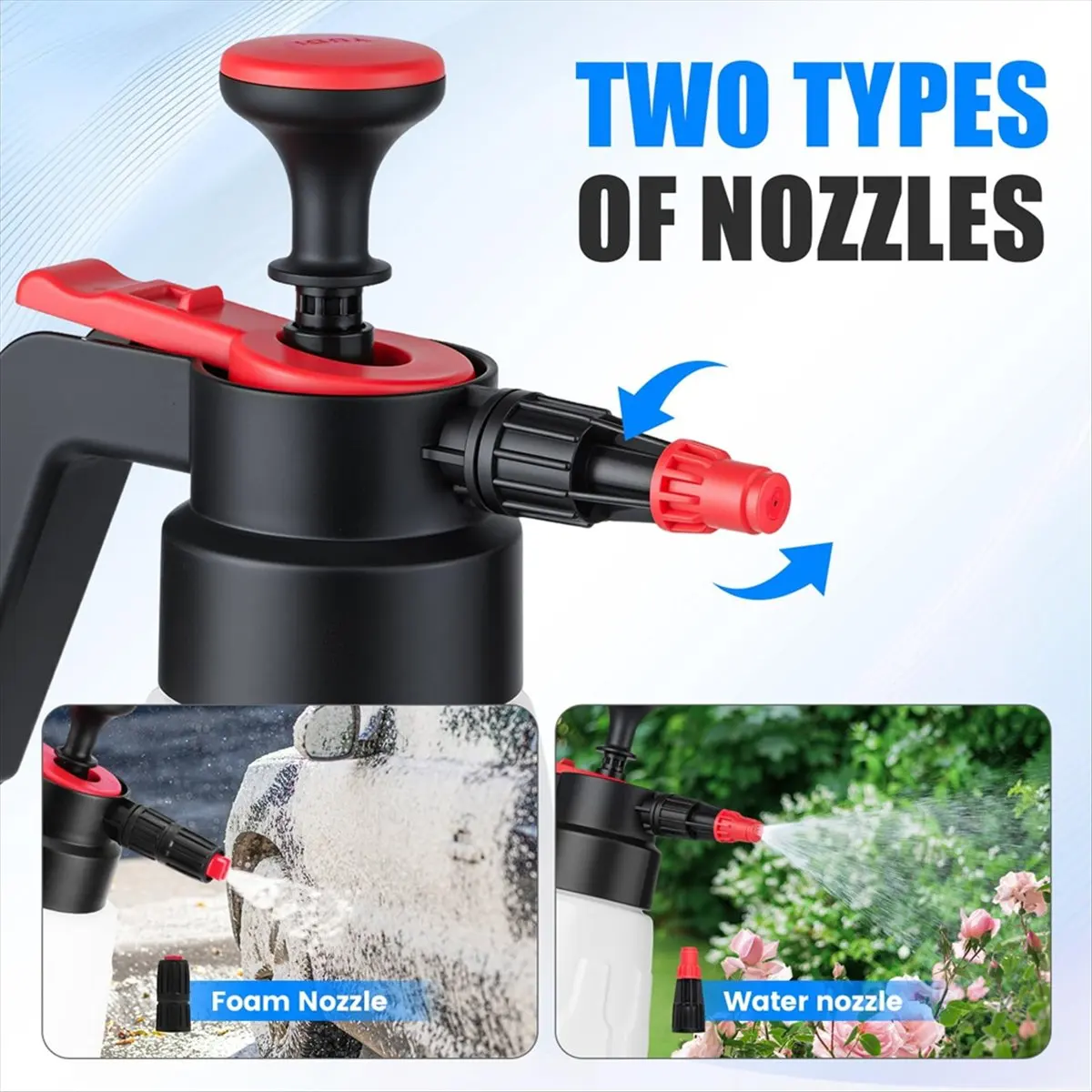 

*Опылитель пены с насосом ABAB 1,5 л, распылитель пены для мойки автомобилей объемом 50 унций, с 2 регулируемыми насадками, для мойки автомобилей, ухода за газоном и сада