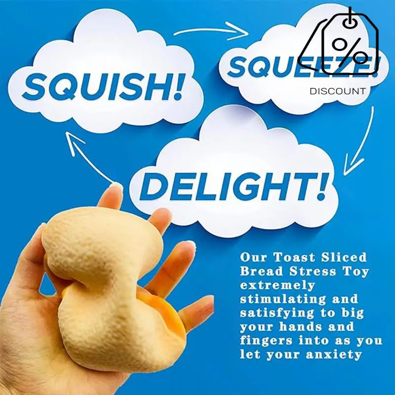 AS96-тост, нарезанный хлеб, стресс, в форме хлеба, сенсорные игрушки-непоседы, снятие стресса для хитрых забавных сжимаемых Dura