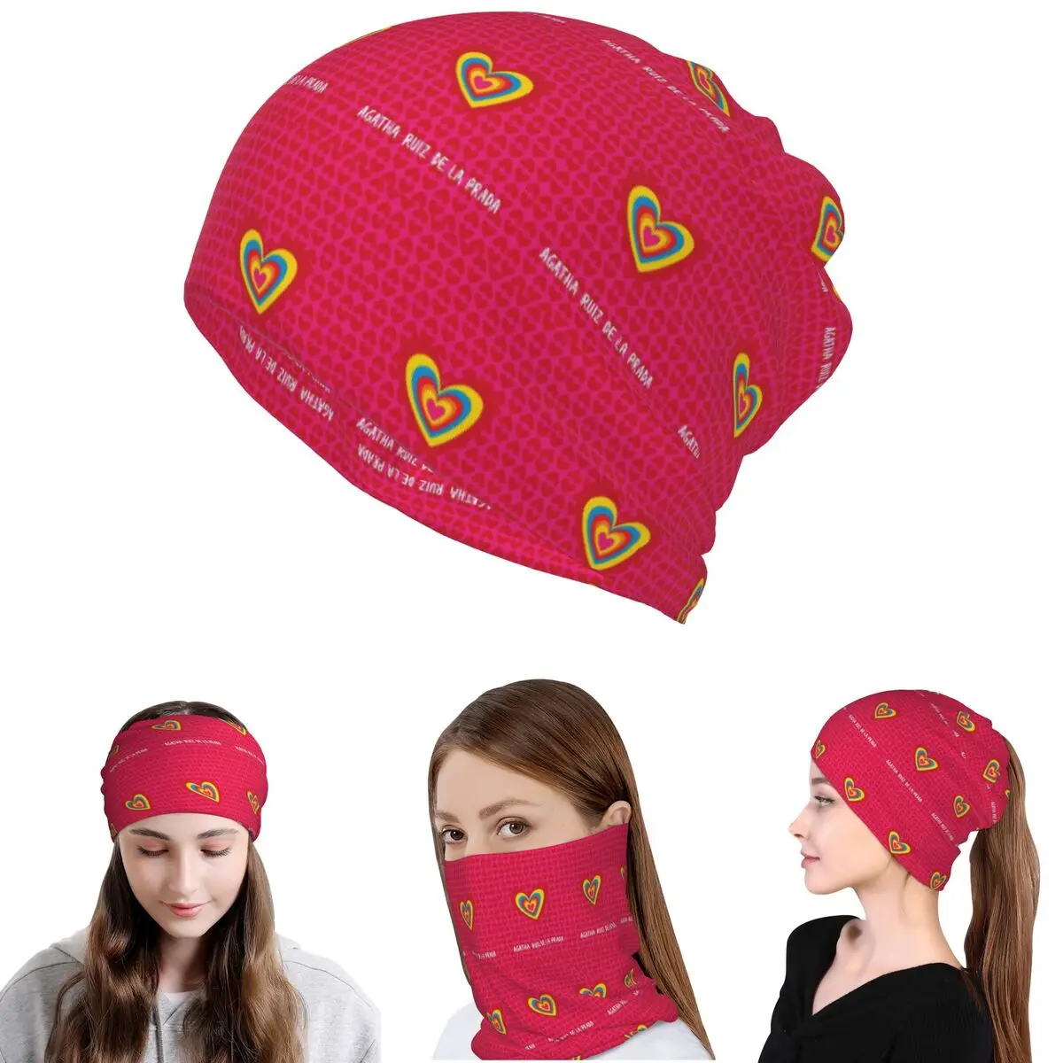 Agatha Ruiz-De La-Prada Pañuelo con diseño de bandana, máscara para el cuello, pañuelo multiusos, diadema, gorro para hombres, mujeres, adultos, lavable