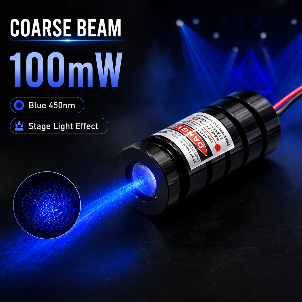 ZhonNa 100mW Blue Laser Beam Module DJ Nightclub KTV Stage Lighting Professional Lamp RGB Party Show Indicator Lamp Three Styles