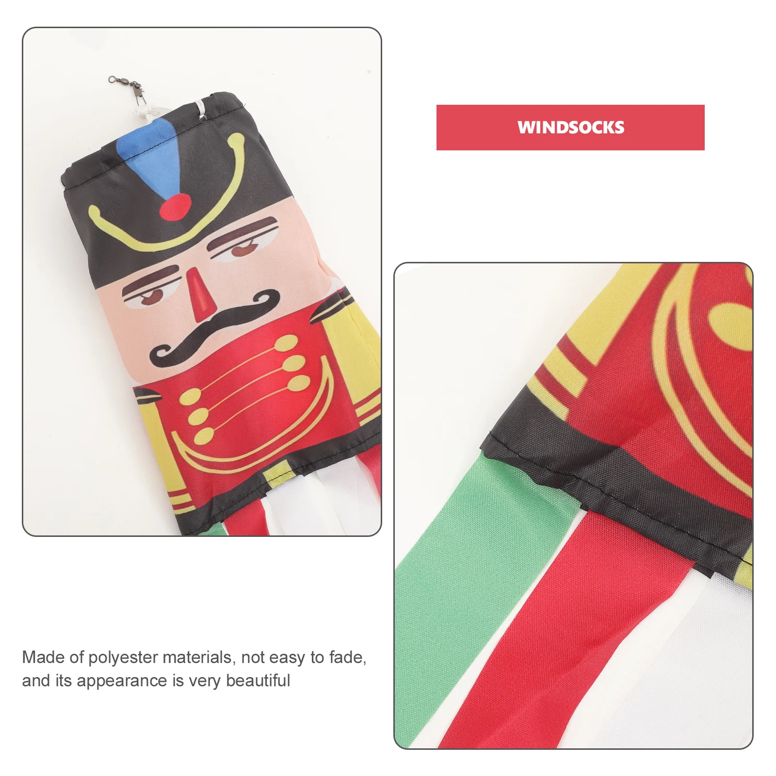 

Nutcracker Banner Windsock Garden Windsocks Festival Flags and Polyester Cloth Outdoor Hanging Decoration