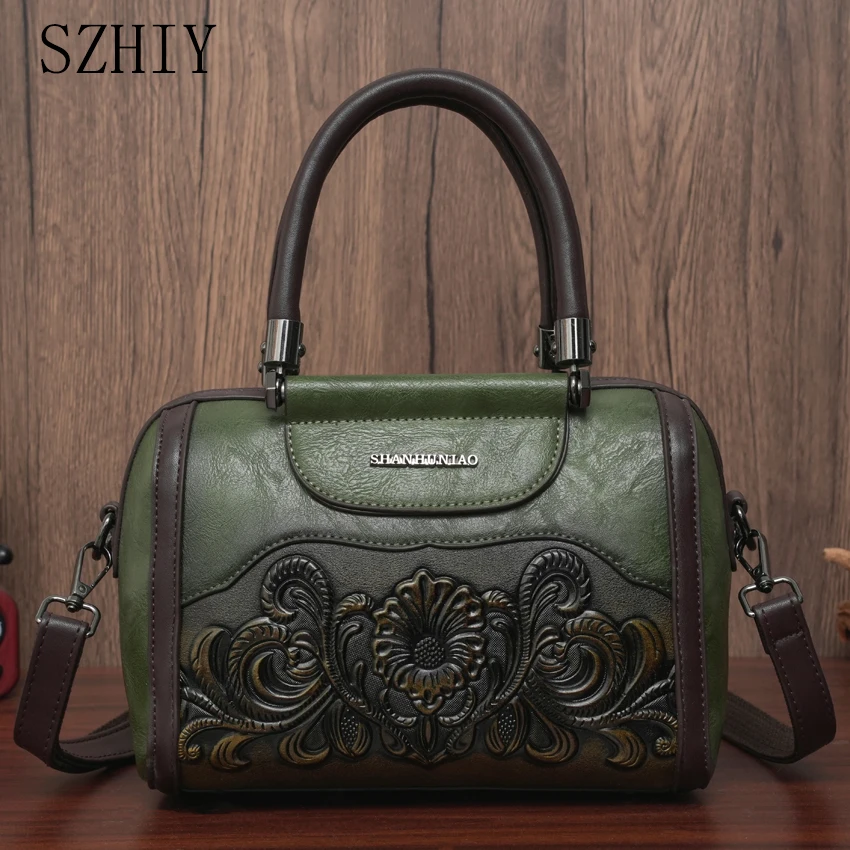 

Vintage Women Handbag Luxury Designer Shoulder Bag 3D Relief Printed Handbag Office Medium Crossbody Bag Gifts for Mom Sac Luxe