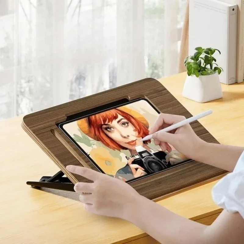 

Sturdy Walnut Wood Tablet Stand for Artists Writers IPad Holder Desktop Accessories Sketching and Writing for Tablet Holder
