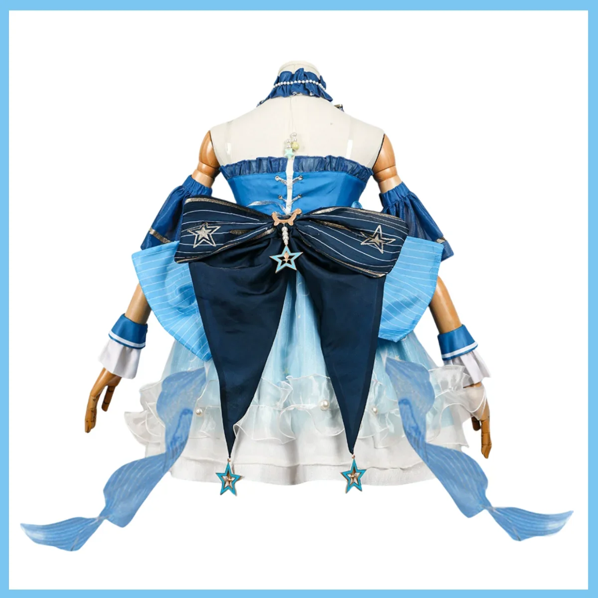 Game Infinity Nikki Cosplay Costume Anime Wig Blue Bubbles Skirt Off Shoulder Princess Dress Woman Cute Halloween Carnival Suit view 5