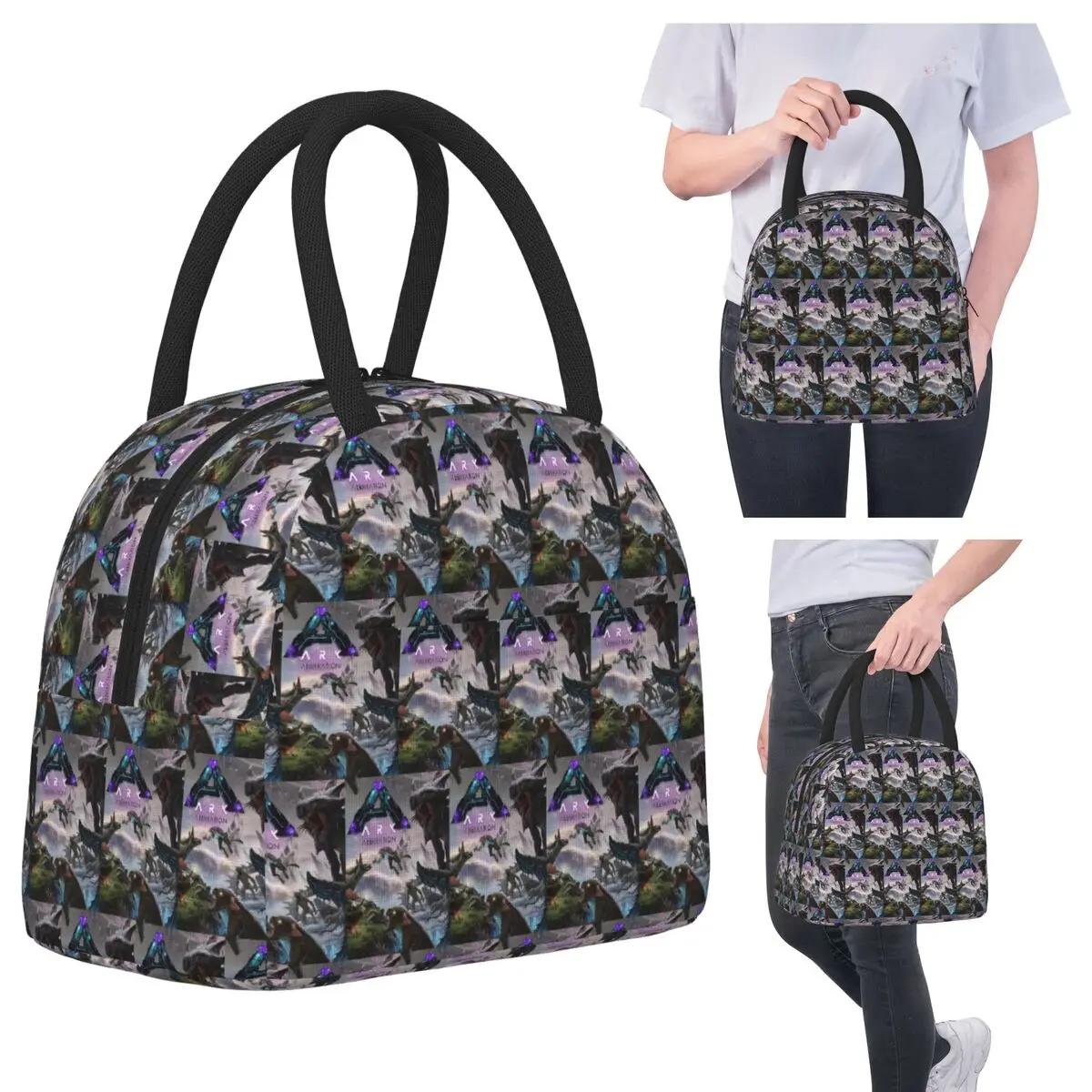 

Women Men Ark Survival Evolved Aberration Poster Insulated Lunch Bag for Women Cooler Thermal Food Box Tote Portable Lunch Boxes