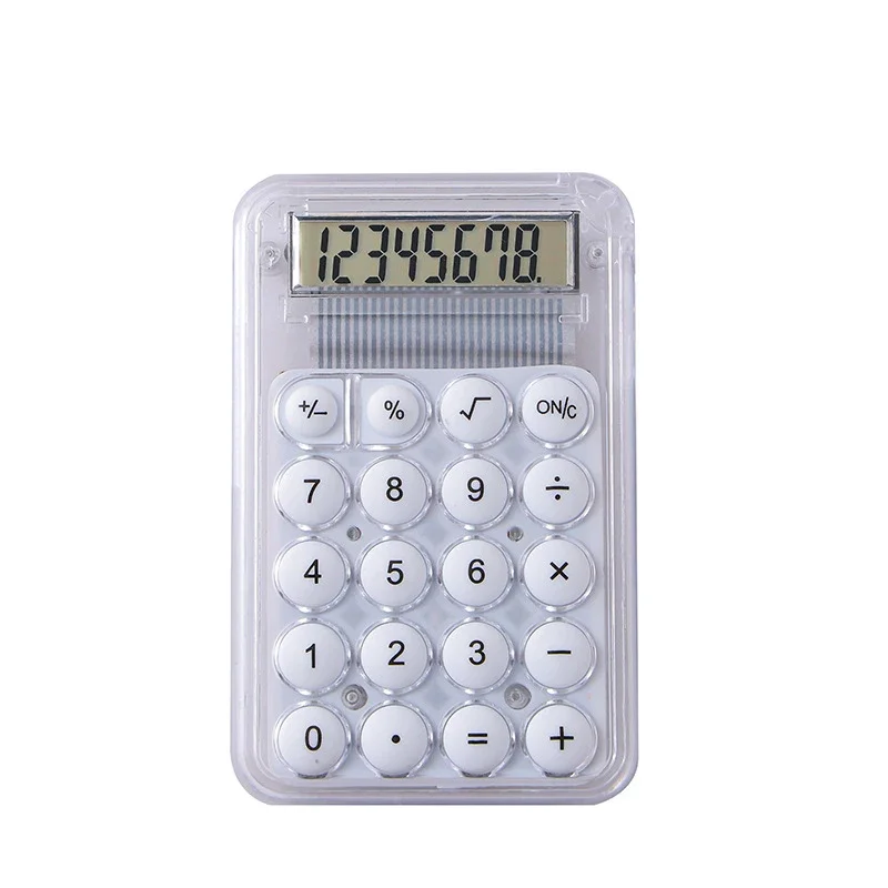 

The Mini Transparent and Cute Candy-colored Calculator Has A High-level Appearance and Is Portable in The Palm Pocket