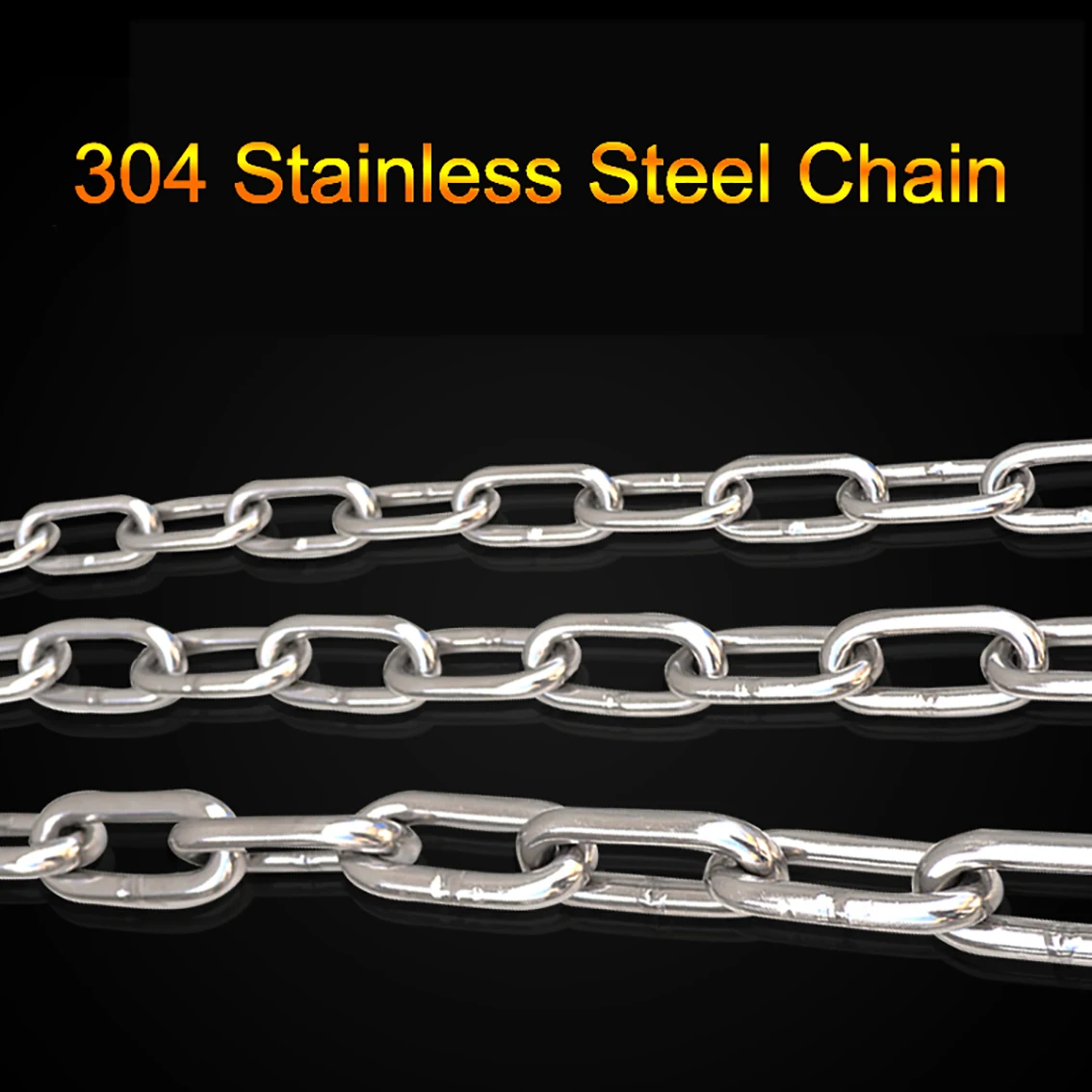 1Meter 304 Stainless Steel Chain 1.2-8mm Diameter Long Link Chain/Short Link Chain Lifting Pet Industry Welded Binding Chain