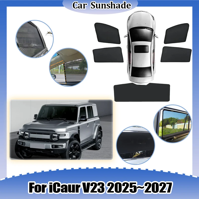 

Для Chery iCar iCaur V23 2025 2026 2027: Солнцезащитный козырек на лобовое стекло, защита от УФ-лучей и комаров, аксессуары