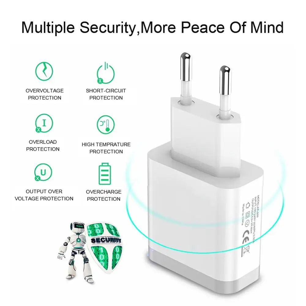 EU/US 5V2A USB Port Fast Charger For iPhone X Xs 7 8 6s Plus X Xr USB Type C Mirco USB Fast Charge for Xiaomi Redmi 8 8A 7 7A 6