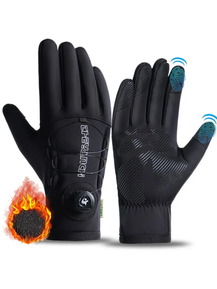 AliExpress YANBIGUO Men's Winter Cycling Gloves With Touch Screen Adjustable Windproof Waterproof Gloves For Outdoor Motorcycle Skiing