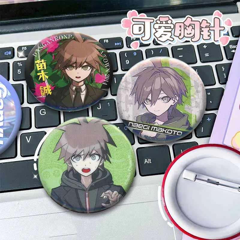 

Game Danganronpa Makoto Naegi Can Badges Cartoon Character Button Pins Backpack Clothing Decor Brooch Jewelry Accessories Gifts