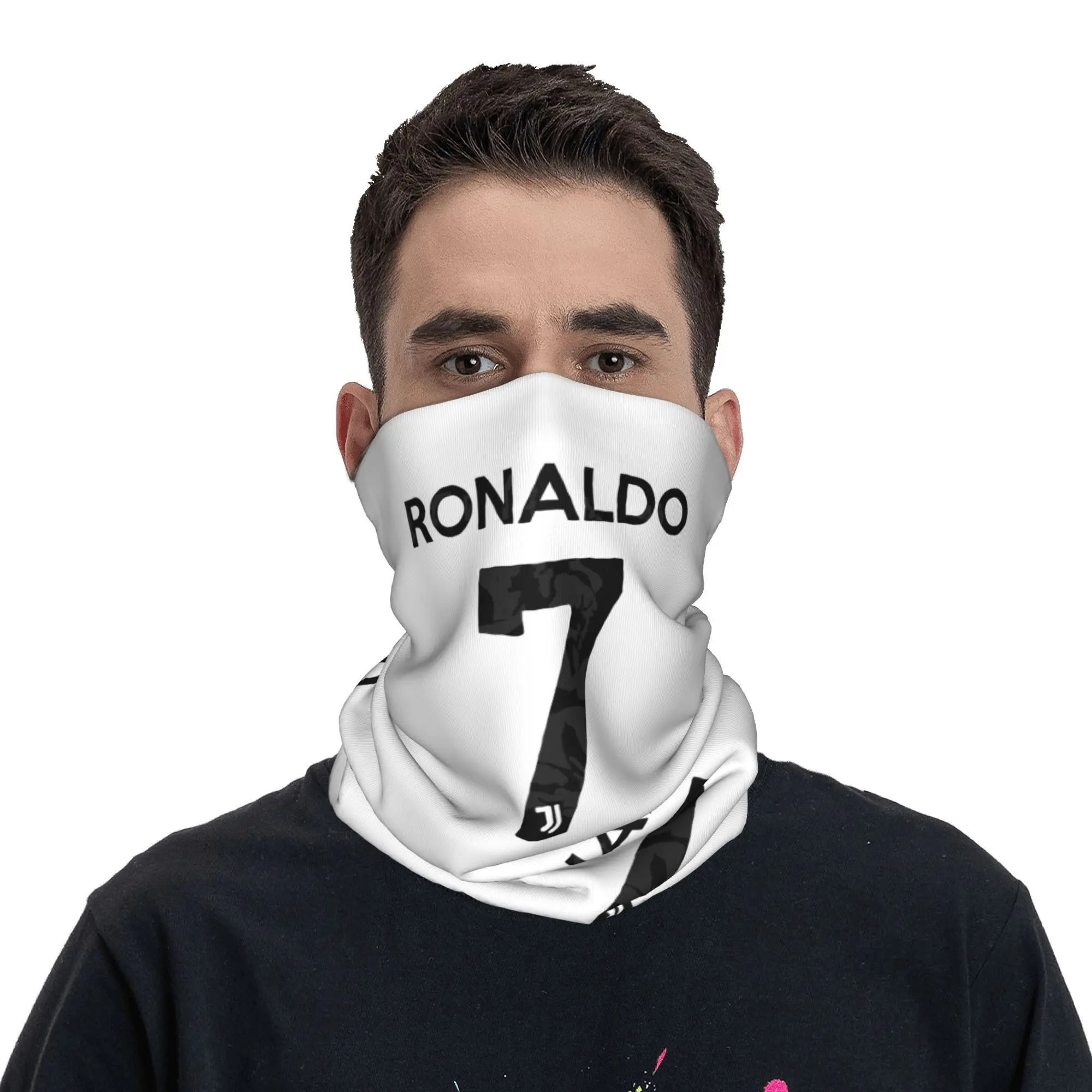 Cristiano-Ronaldo CR7 Bandana Neck Gaiter Printed  Balaclavas Face Scarf Warm Headband Hiking for Men Women Adult Washable