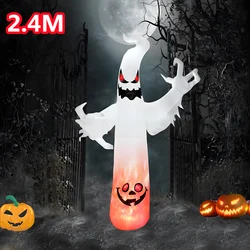 2.4M Halloween nadmuchiwany model ducha z LED impreza z okazji Halloween straszna dekoracja wisząca dekoracja nadmuchiwany model na zewnątrz podwórka