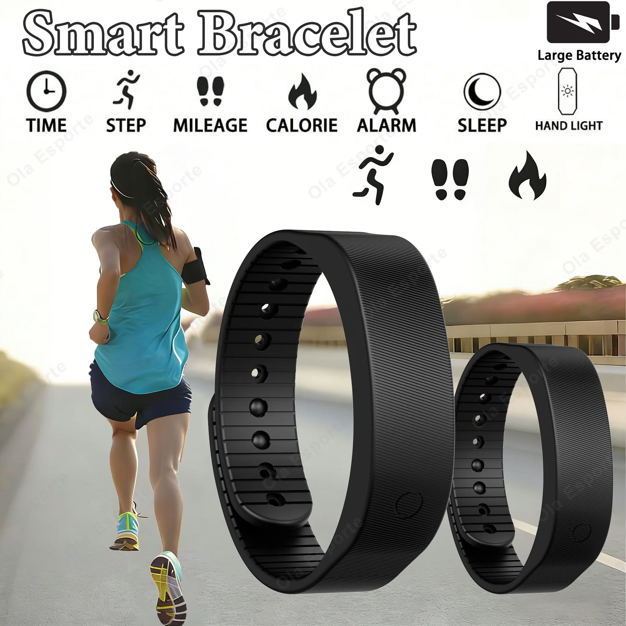 Slimme armband LED digitale waterdichte slimme klok Smartband Running stappenteller Monitor Smart Band Trillingsalarm Herinnering HT30