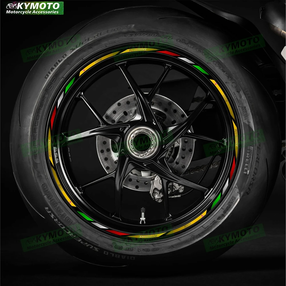 ل V4 848 1098 1198 899 1199 959 1299 دراجة نارية الملحقات 17 بوصة الشارات محور عاكس حافة ملصقات الديكور