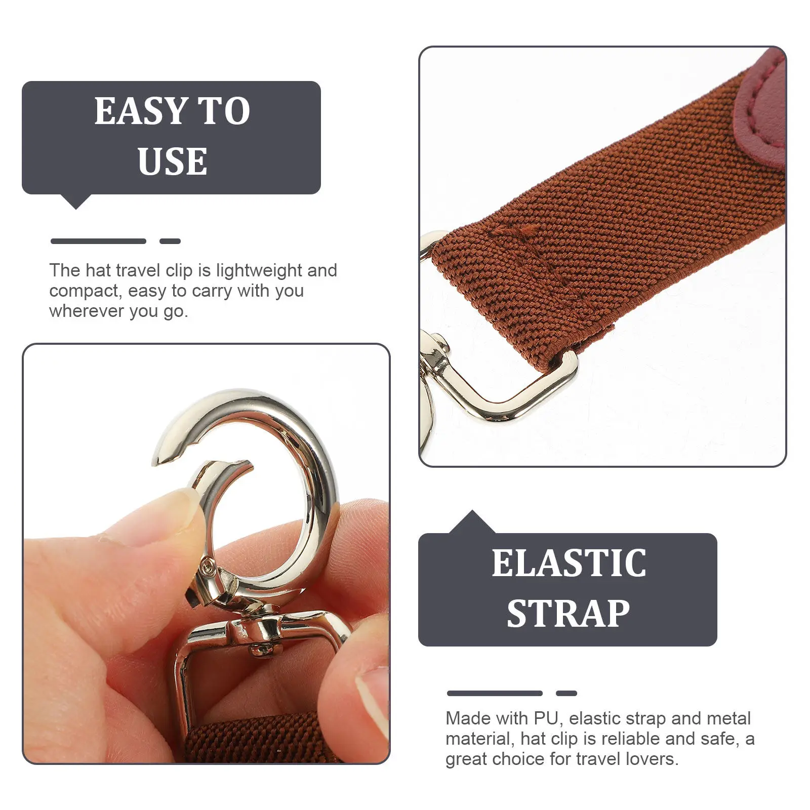 

3Pcs Outdoor Hat Clips for Travel Easy Carry Compact Hat Holder Clips for Handbag Women Fashion Accessory Traveling Accessories