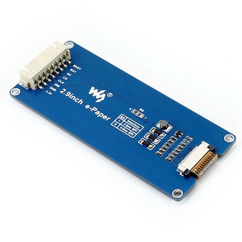 Waveshare 2,9-calowy wyświetlacz E-Ink Lokalne odświeżanie Interfejs komunikacyjny SPI o rozdzielczości 296X128 dla Raspberry Pi 4 /Arduin Rich