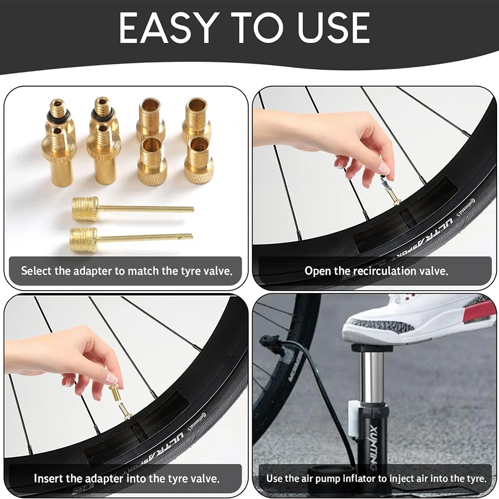 دراجة صمام محول مجموعة سبائك الألومنيوم بريستا شريدر صمام محول مضخة نفخ فوهة عدة مضخة نفخ ملحق #6