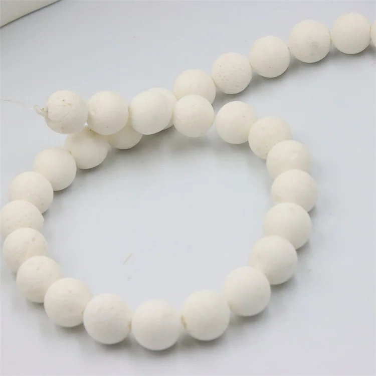 Fashion Trendy Natural White Sponge Coral Round Beads Charms For Jewelry Making DIY Tribal Necklaces Earrings Accessories Gifts