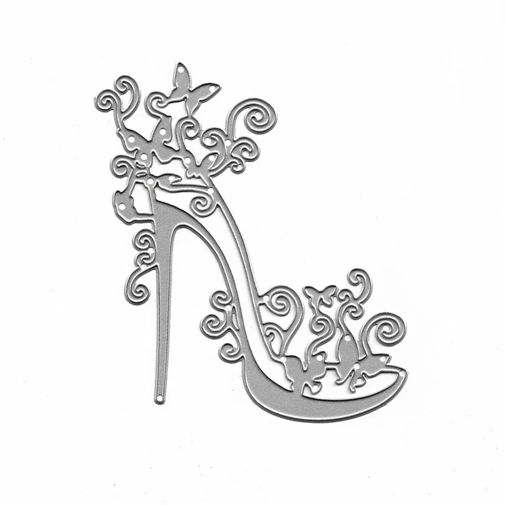 أحذية عالية الكعب يموت قطع الحرفية قطع يموت لسكرابوكينغ بطاقة صنع ألبوم ديكور DIY بها بنفسك Stencil واضح Stamps و قطع يموت القالب