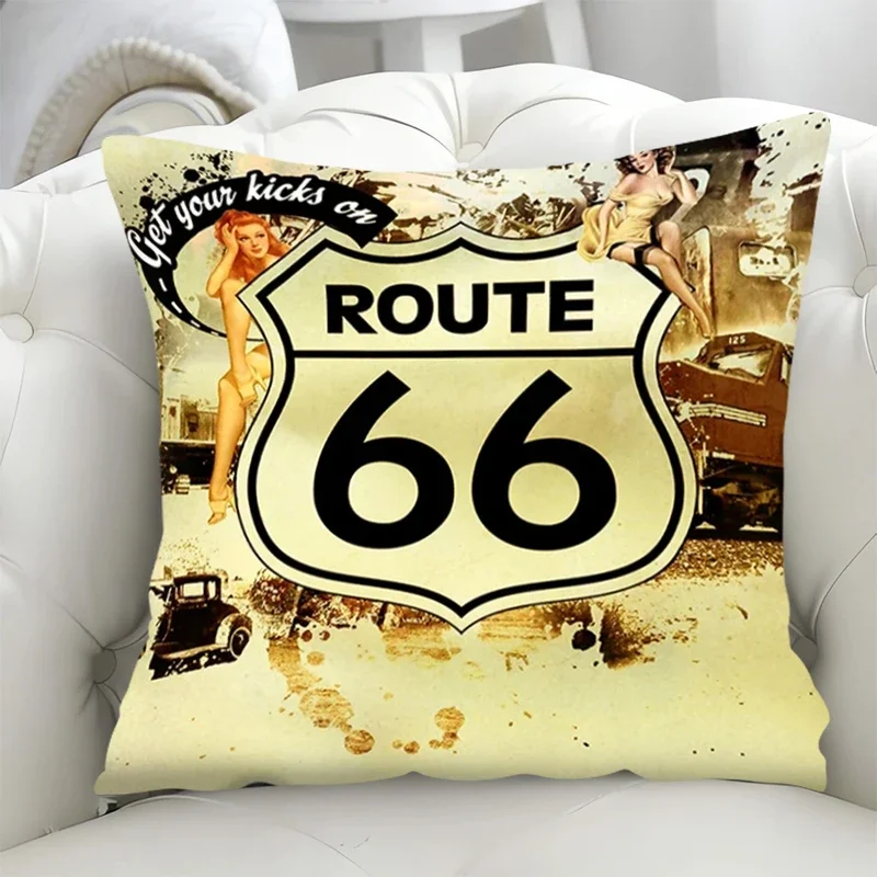 1pcs  Travel Route Theme Pillow Cover, 45x45cm, Lounge Chair & Sofa Cushion Cover