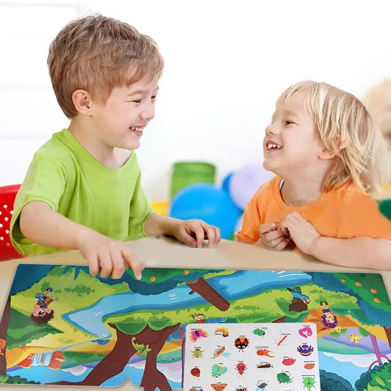 الأطفال التعليمية DIY لعبة قابلة لإعادة الاستخدام ملصق كتاب الإدراك التعلم ملصق حزمة لغز مجموعة للأطفال بنين بنات اللعب الهدايا