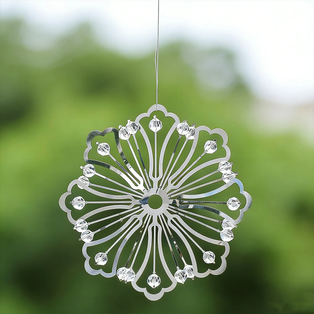 Suncatcher Hanging Stainless Steel Dandelion Trumpet Flower Shape Pendant DIY 3D Craft Lamp Chandelier Parts Decor Accessories