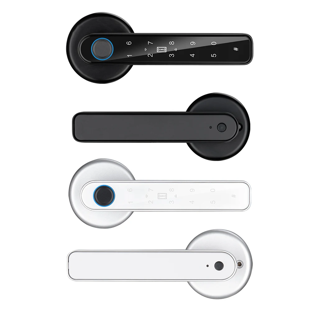 

Door Lock Anti Peeping Fingerprint Password Key Unlock TTLOCK APP Control Type-C Emergency Charge for 3.5-6.5cm Thickness Doors