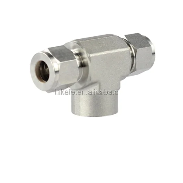 Swagelok Type Hikelok Stainless Steel Double Ferrule Compression Tube Fittings Union Tee