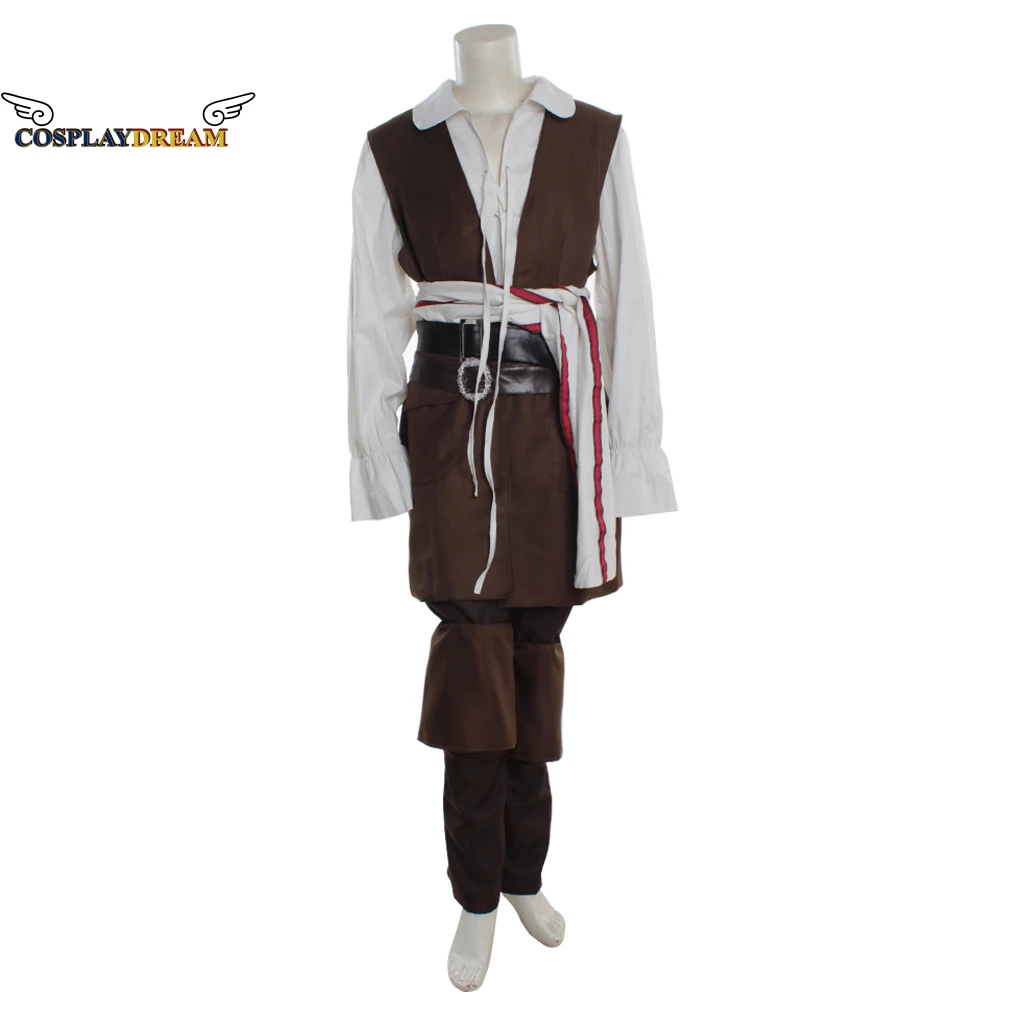 Capitão jack cosplay traje casaco camisa calças colete conjunto completo jack sparrow cosplay outfit para adulto halloween cosplay terno