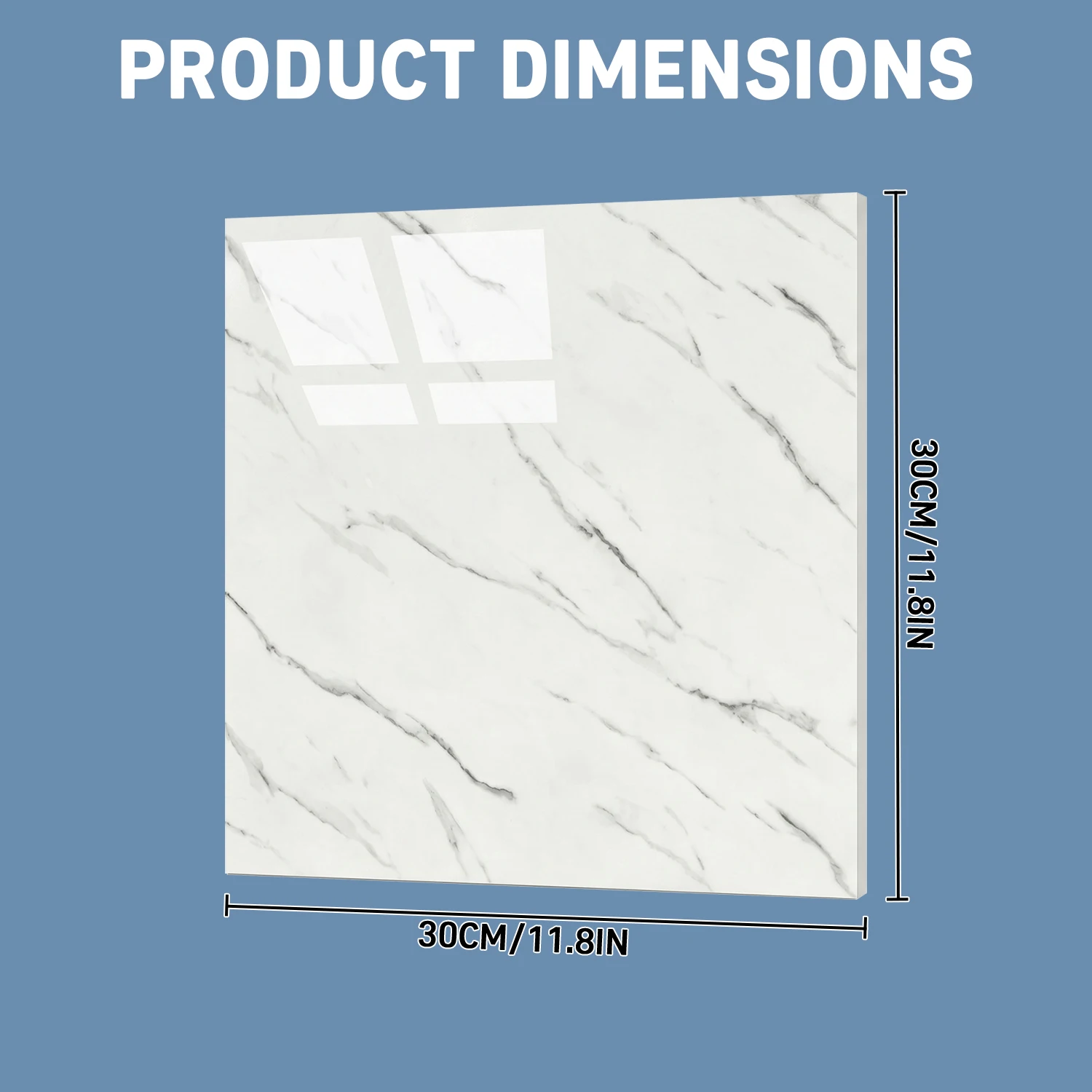 20/40pcs 30x30cm PVC Marble Wall Stickers-Peel & Stick Self-Adhesive Thickened Tile Sticker with 2/4pcs Scraper Mold-proof Oil-proof Waterproof Stain Resistant Tile Stickers Floor for Kitchen Bathroom Ins Style Home Decor - view 7