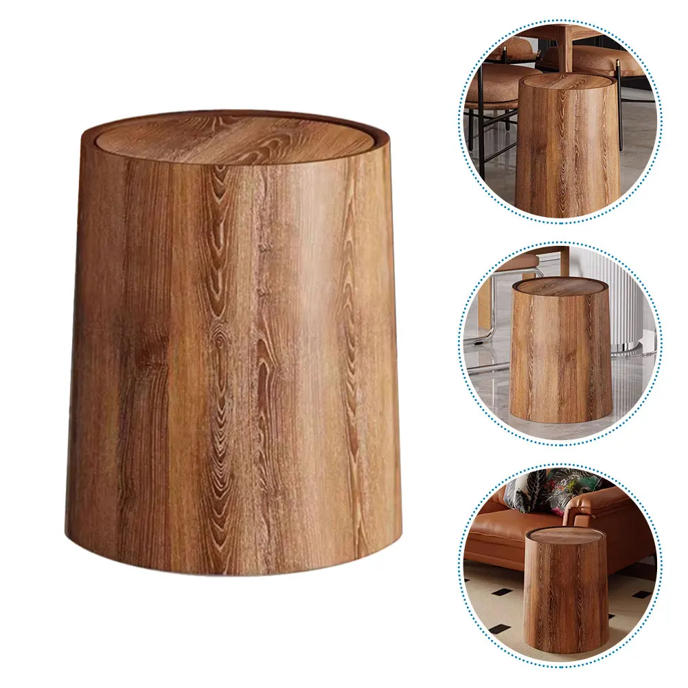 تقليد الخشب الحبوب سلة المهملات سعة كبيرة مادة البولي بروبيلين السلس الداخلية للمطبخ الحمام غرفة المعيشة مكتب غطاء أرجوحة #4