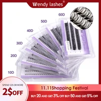 Wendy Lashes Cluster Lashes Extensión 30D / 40D / 60D / 80D 0.07D Estilo Natural Pestañas Individuales Paquetes de Pestañas Hechos a Mano