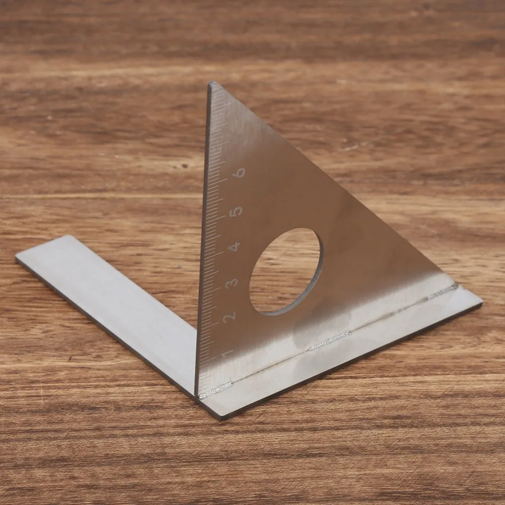 90/45 Degrees Right Angle Ruler 3D Multi-Angle 1mm Precision Woodworking Right Angle Gauge Metric Silver Woodworking Ruler