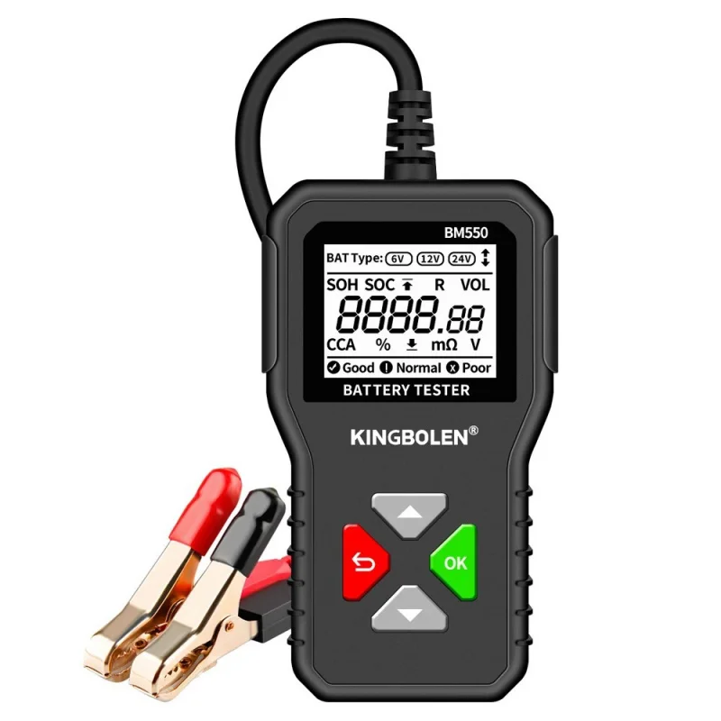 BM550 Auto Motorcycle Battery Detecting Device 6V12V24VMultifunctional Intelligent Digital Display Battery Tester