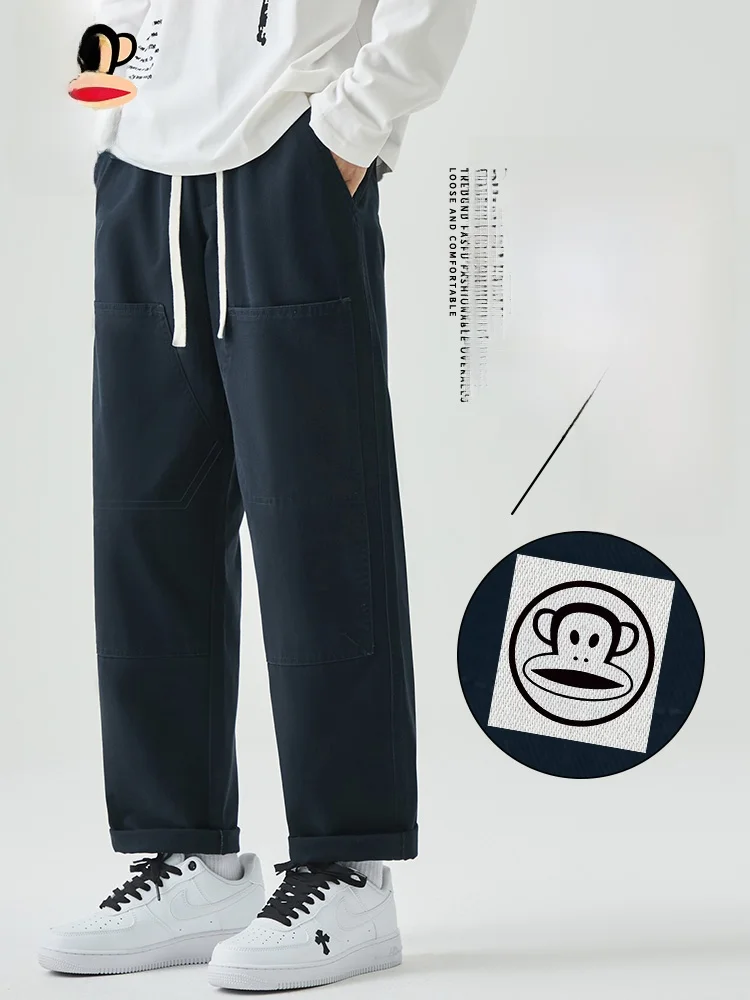 

PaulFrank American Sle Workwear Casual Pants Men's Spring Loose Straight Cotton Sports Trousers Comfortable Breathable
