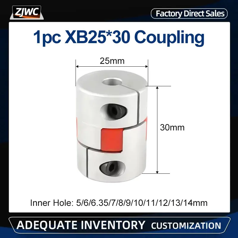 

1pc XB25*30 Coupling 2 Jaw Aluminium Plum Flexible Shaft Couple Screw Casal D25L30 Motor Connector Coupler 3D Printer Parts