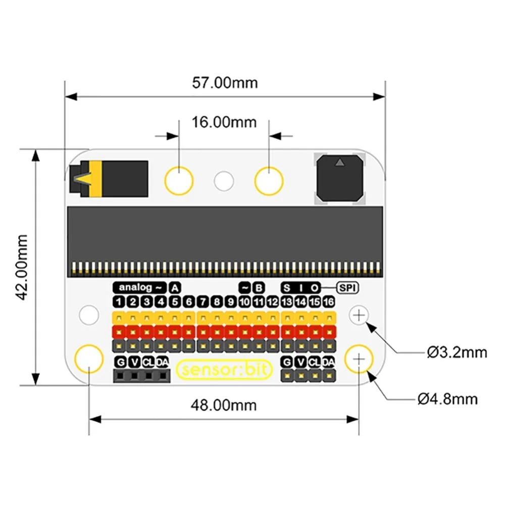 RCmall 5pcs Sensor:bit Sensorbit Breakout Board for BBC micro:bit microbit, Integrated Buzzer & Audio Jack, for LEGOed