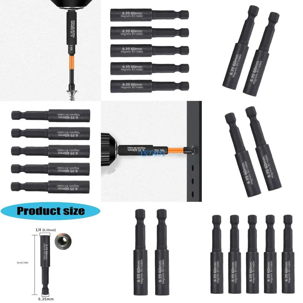 

E15A Screwdriver Hexagonal Bit Holder Extension Set Featuring 60mm Long Bar Use