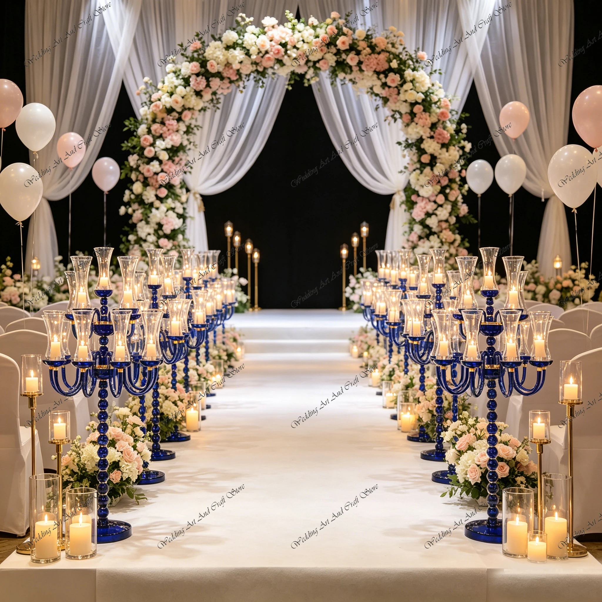 2pcs f30 155cm Tall Wedding Centerpiece Candelabra Crystal 16 Arms Candle Holders Wedding Stage Road Guidance Props ivy1022