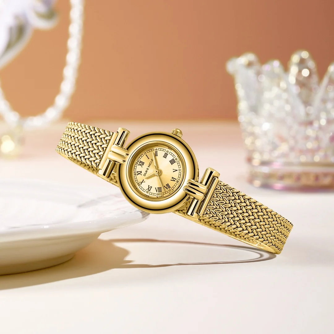 العلامة التجارية الذهب المرأة ووتش الطلب البسيط السيدات سوار ساعة اليد شبكة من الاستانلس استيل حزام التناظرية ساعات كوارتز ساعة Reloj