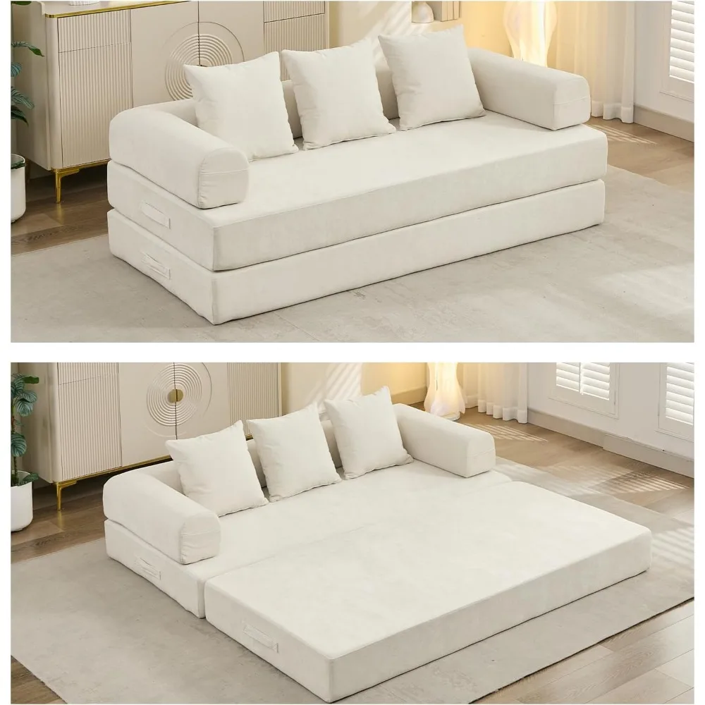 

Уютный раскладной диван-кровать из синели с пеной с эффектом памяти и подушками для расслабленого сидения в гостиной