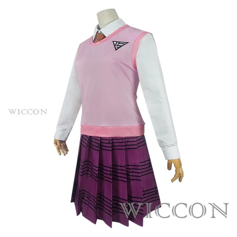 Anime Dangaronpa Kaede Akamatsu Cosplay Kostum débardeur jupe courte jupe plissée JK uniforme scolaire ensemble de