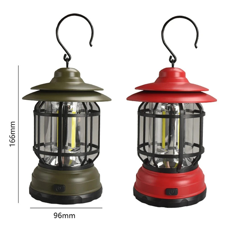 Portable Inspection Lamp USB Type-C Charging Stepless Dimming Waterproof Retro Oudoor Hooking Camping Lamp