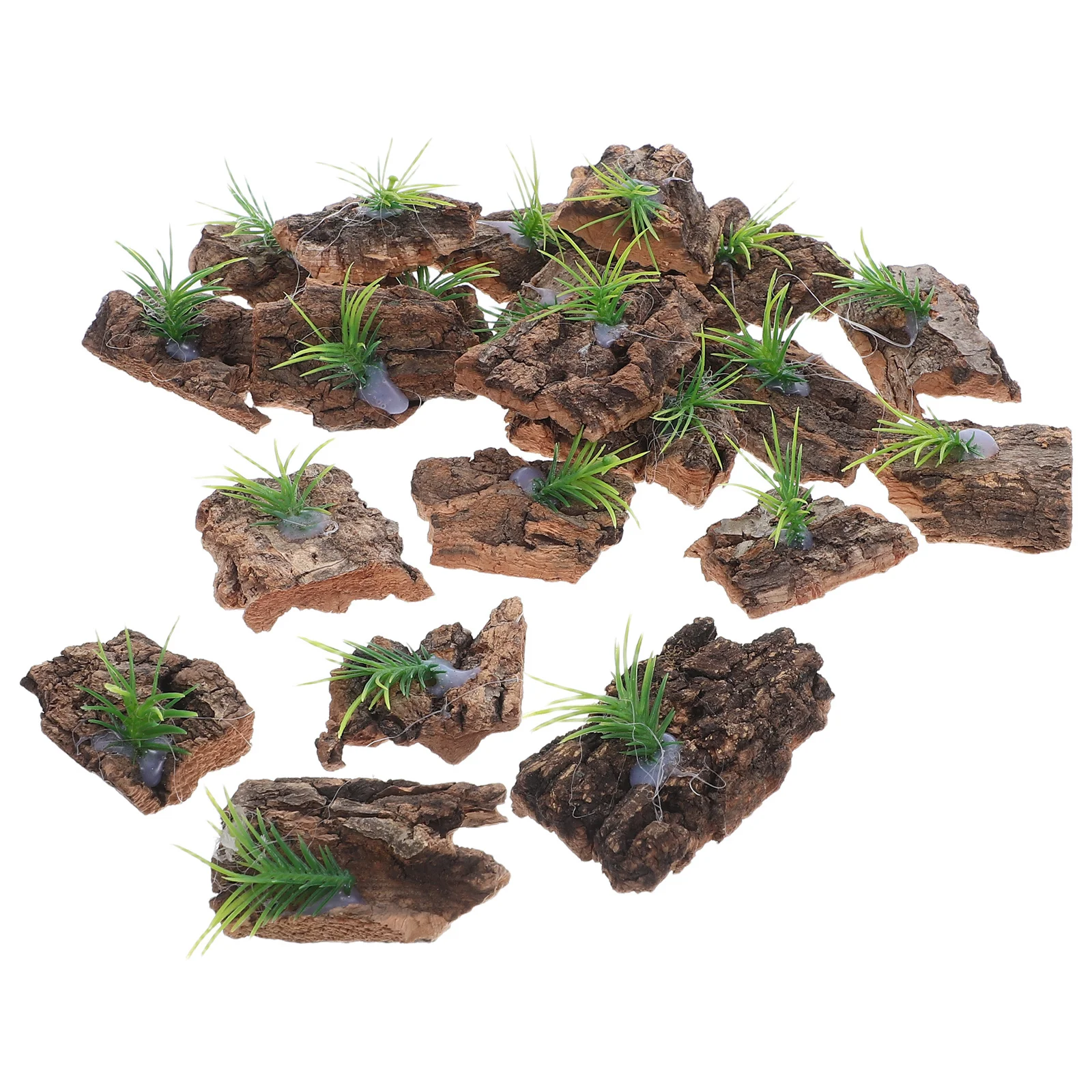 20Pcs Terrarium Cork Bark Natural Reptile Tank Background Tree Bark Hide Aquarium Decor Terrarium Background Reptile Supply