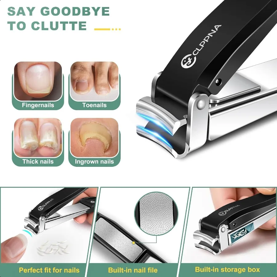 Nagelknipper voor mannen met vanger Zware vingernagelknipper Volwassen roestvrijstalen nagelknipper Vingernagel Teennagelknipper I
