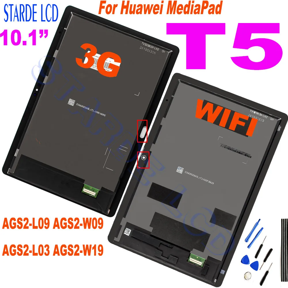 

AAA+ 10.1 inch For Huawei MediaPad T5 10 AGS2-L09 AGS2-W09 AGS2-L03 AGS2-W19 LCD Display Touch Screen Digitizer Assembly